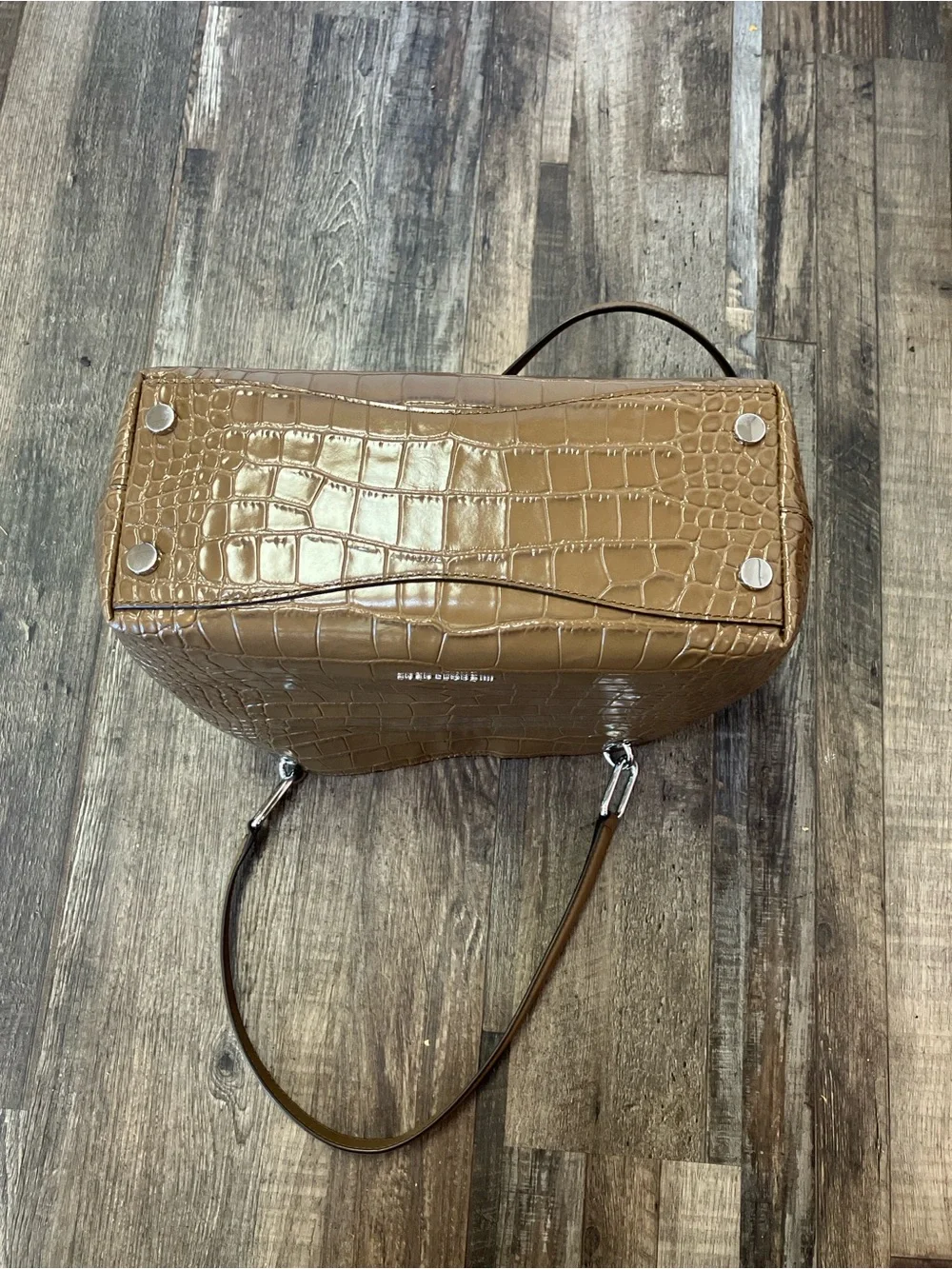 NWT MICHAEL Michael Kors Tan Kensington Large Croc-Embossed Leather Bag Purse